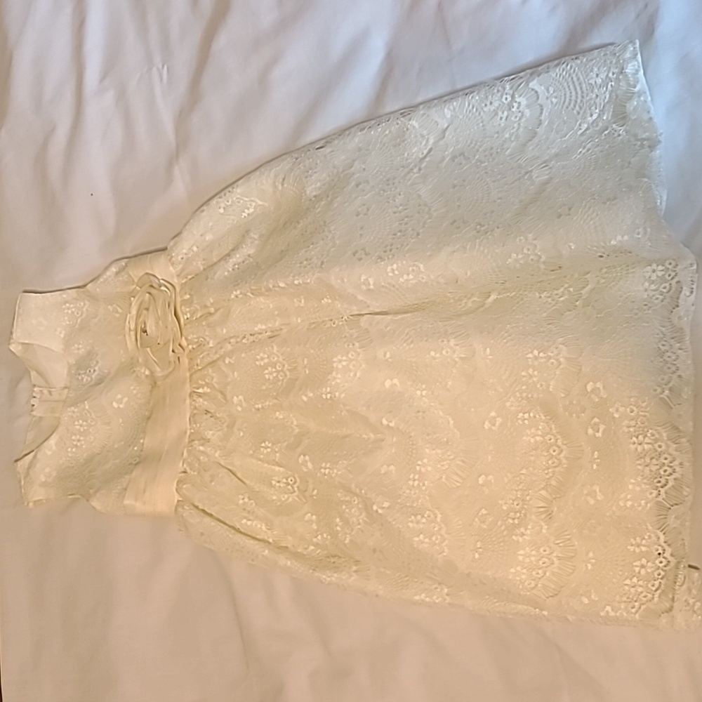 Ivory Satin Crayon Kids Flower Girl Dress Size 4T